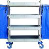 Carro Housekeeping Cromado 4 Bandejas e 2 Sacos